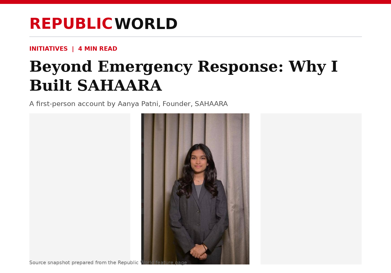Republic World — Sahaara media feature